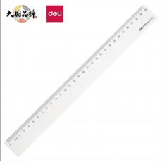 得力透明塑料直尺30cm