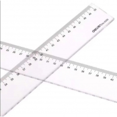 得力透明塑料直尺50cm